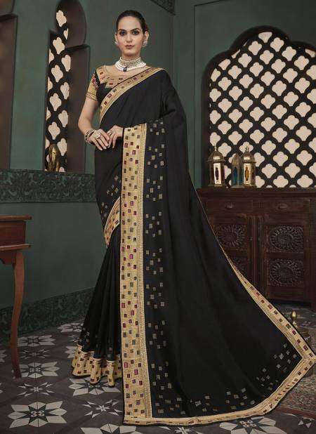 Black Colour BK Vanya 3100 Fancy Latest Designer Festive Wear Heavy Satin Saree Collection 3102
